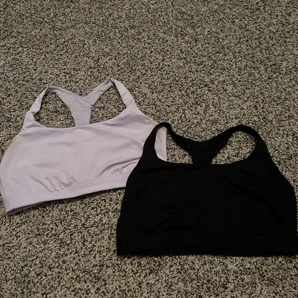 Women’s Racerback Seamless Sleep Bras - Black and Light Lavender